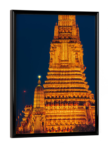 Poster mit schwarzem Rahmen "Wat Arun, Bangkok, Thailand" artboxONE - Städte,Architektur,Reise / Asien
