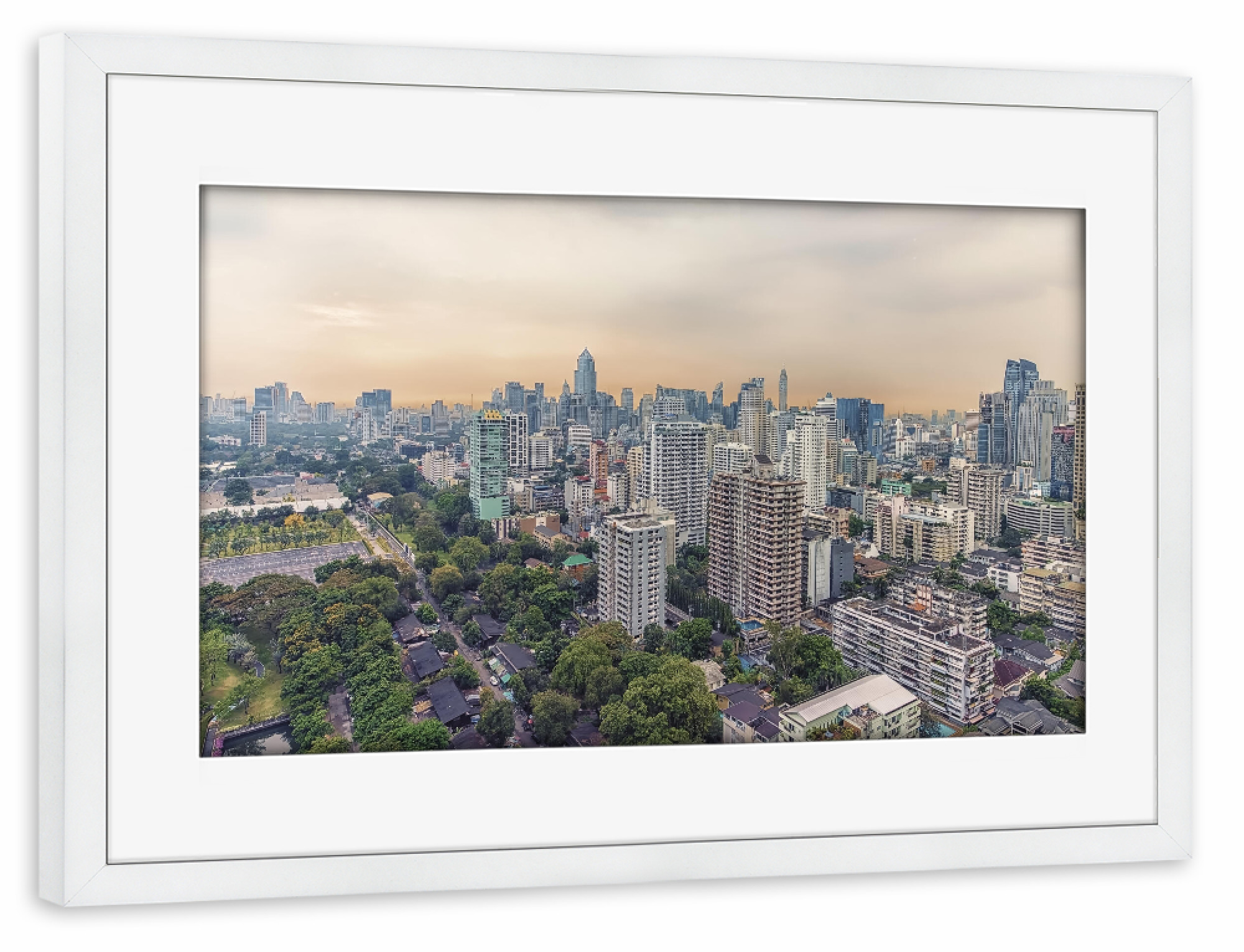 Poster mit Rahmen weiß "Gebäude in Bangkok" artboxONE - Städte,Reise,Architektur,Reise / Asien,Reise / Länder