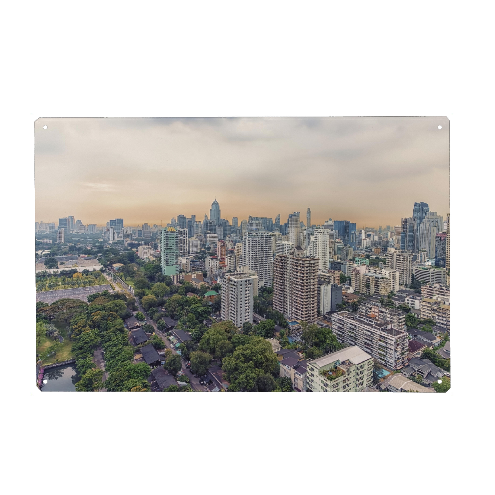 Holzbild "Gebäude in Bangkok" artboxONE - Städte,Reise,Architektur,Reise / Asien,Reise / Länder