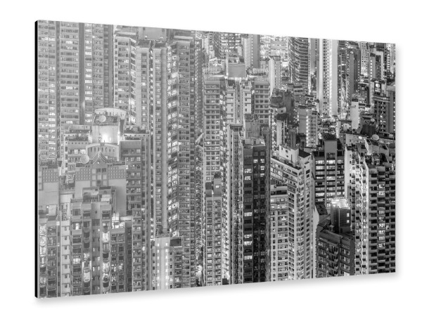 Alu-Dibond "Hongkong in Schwarz und Weiß" 30x20 cm artboxONE