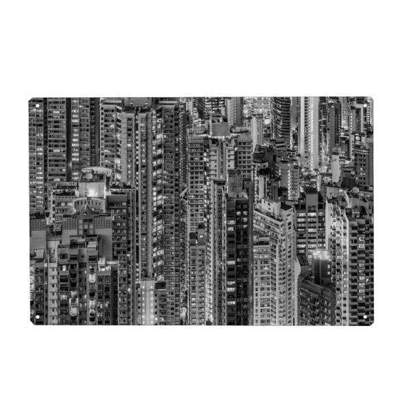 Holzbild "Hongkong in Schwarz und Weiß" artboxONE - Städte,Architektur,Reise / Asien