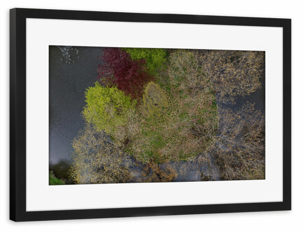 Poster mit Rahmen schwarz "Frühling mit Springbrunnen" artboxONE - Städte,Natur,Reise,Reise / Strand und Meer,Städte / Weitere