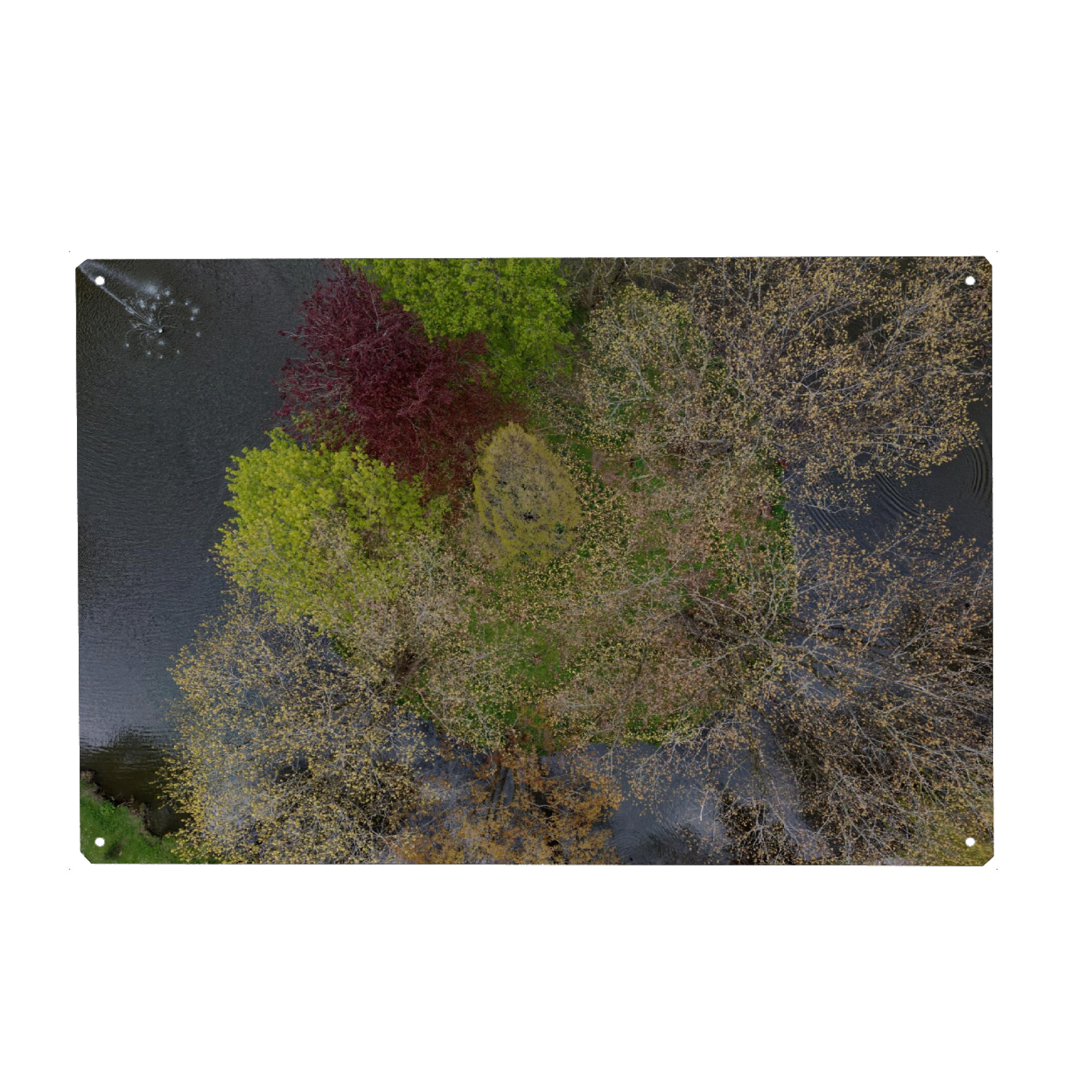 Holzbild "Frühling mit Springbrunnen" artboxONE - Städte,Natur,Reise,Reise / Strand und Meer,Städte / Weitere