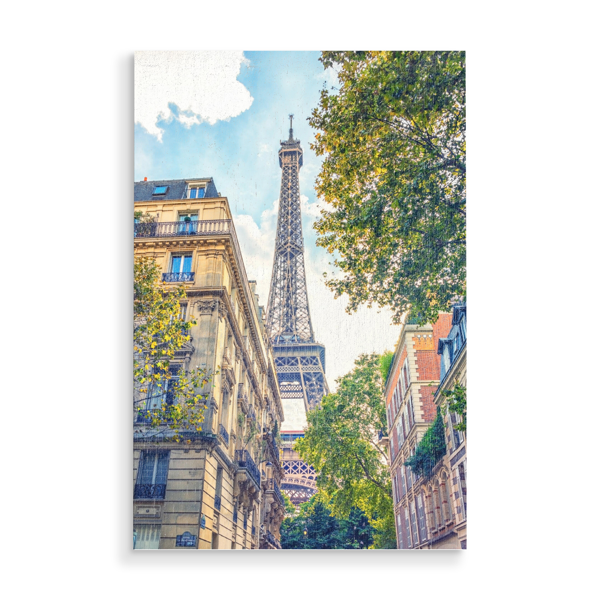 Holzbild "Straßenansicht" artboxONE - Städte,Reise,Architektur,Städte / Paris,Reise / Länder