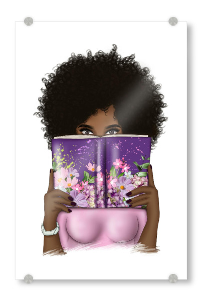 Acrylglasbild "Afro-Mädchen-Blumenlesen" artboxONE - Floral,Fashion,Für Mama,Lustig