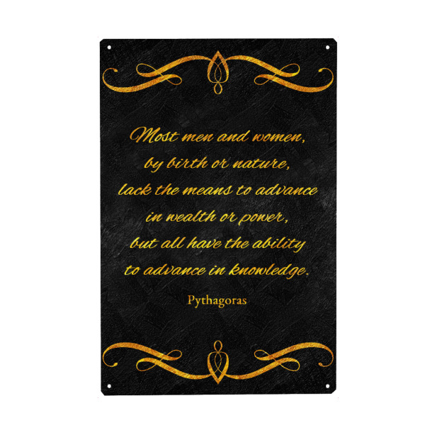 Holzbild "Fortschritt im Wissen" artboxONE - Typografie