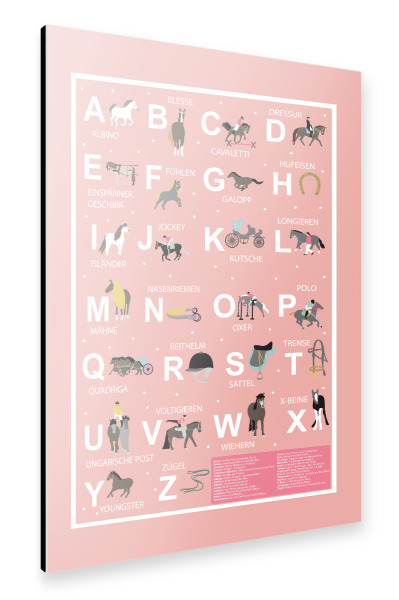 Alu-Dibond "Pferde ABC für Mädchen" 30x20 cm artboxONE