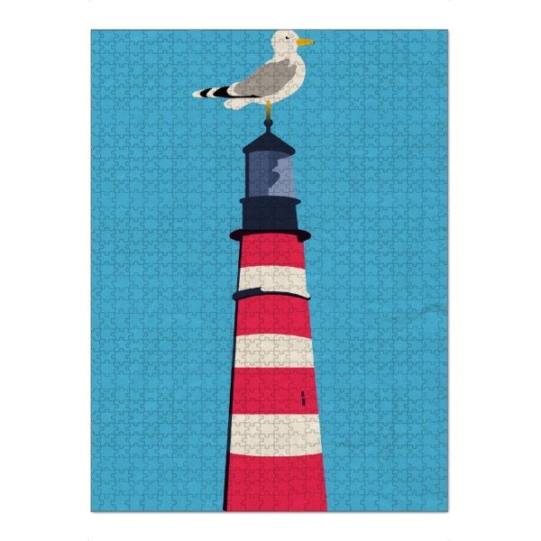 Puzzle Ravensburger "Ne Möwe auf'm Leuchtturm" artboxONE - Für Kinder,Architektur,Reise / Strand und Meer