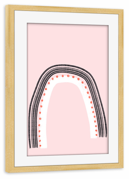 Poster mit Rahmen kiefer "Happy Rainbow" artboxONE - Für Kinder,Abstrakt - Regenbogen,Kinderzimmer,Verspielt,Abstrakte kunst,Feminin,Mädchen