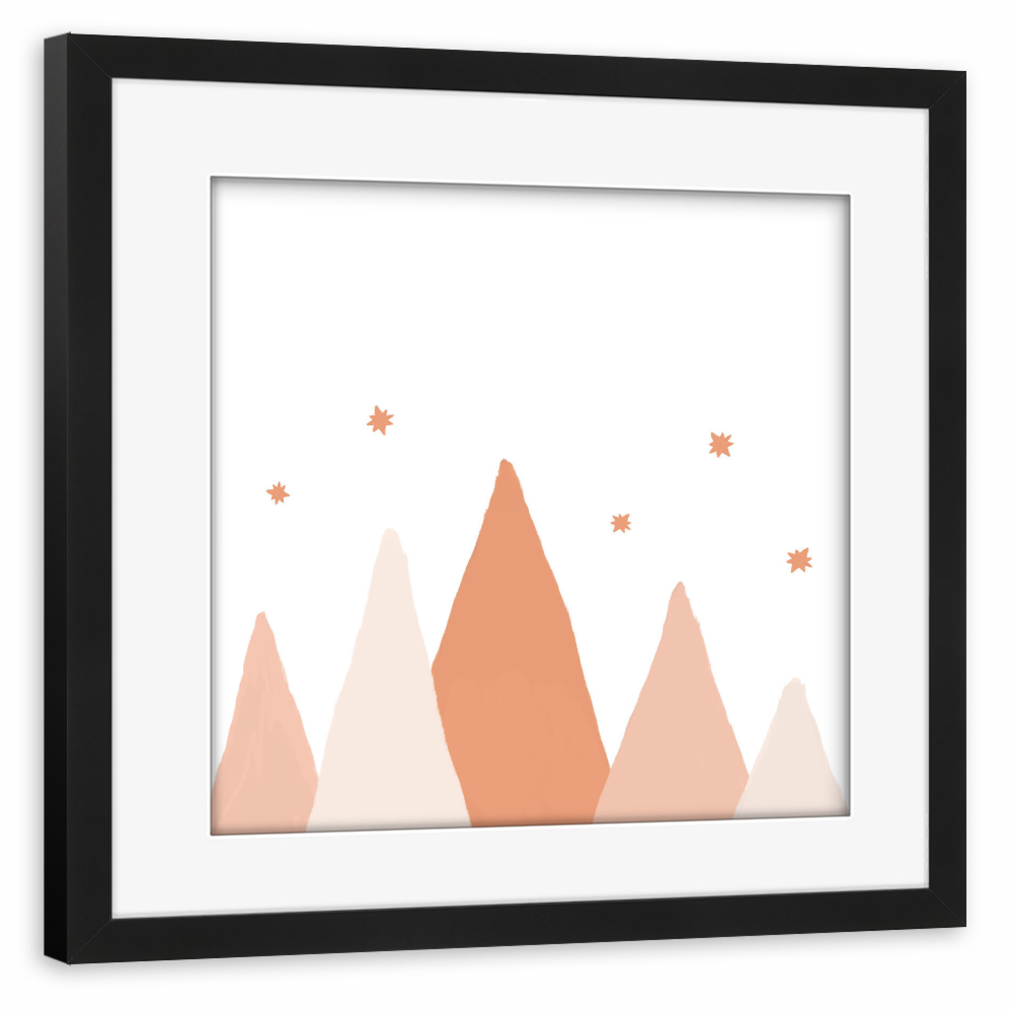 Poster mit Rahmen schwarz "Berge erröten" artboxONE - Natur,Für Kinder,Geometrie,Weihnachten,Arcadia