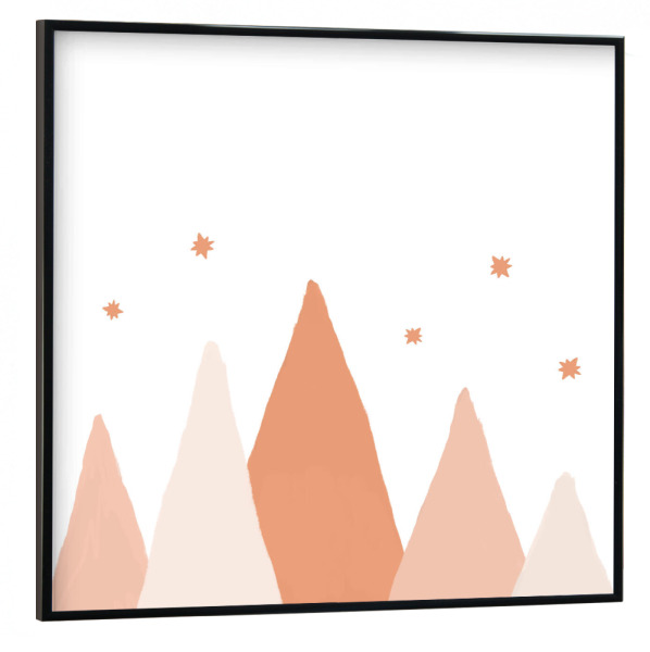 Poster mit schwarzem Rahmen 30x30 cm "Berge erröten" artboxONE - Natur,Für Kinder,Geometrie,Weihnachten,Arcadia