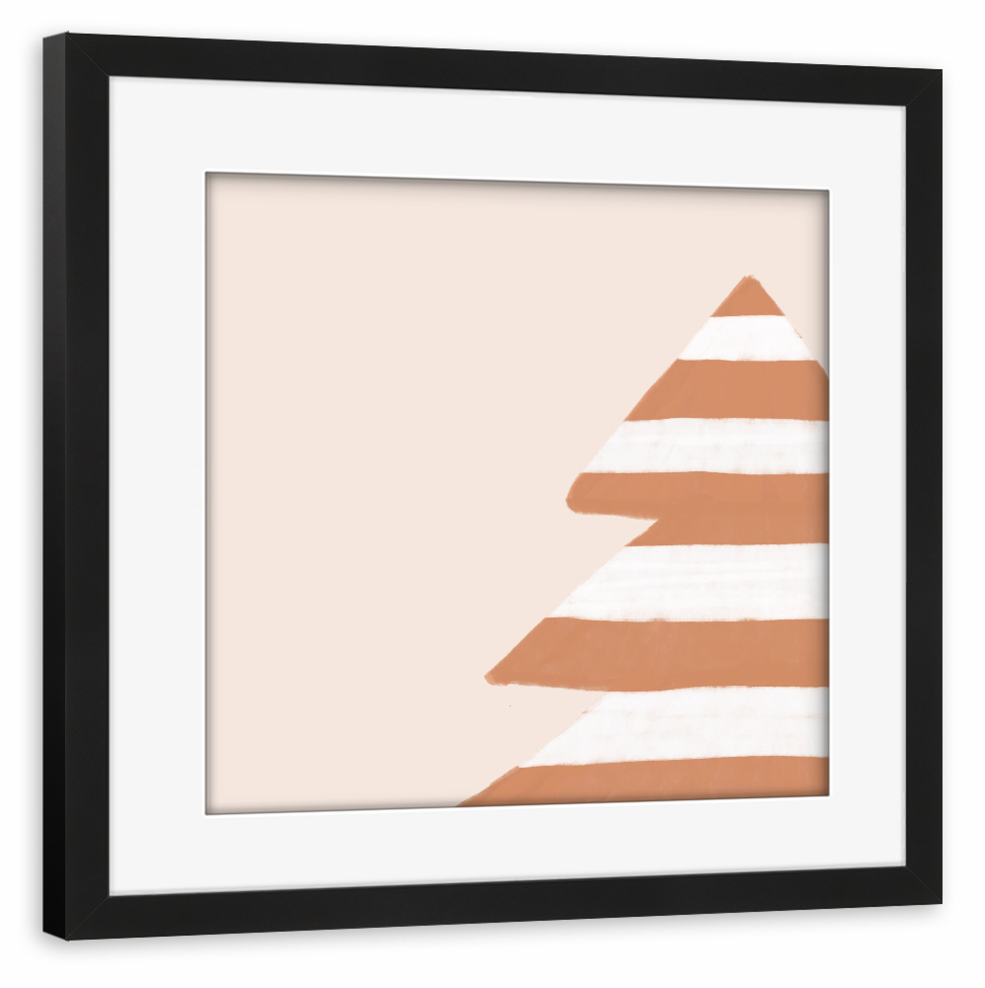 Poster mit Rahmen schwarz "Gestreifter Weihnachtsbaum" artboxONE - Natur,Abstrakt,Geometrie,Weihnachten,Festivals