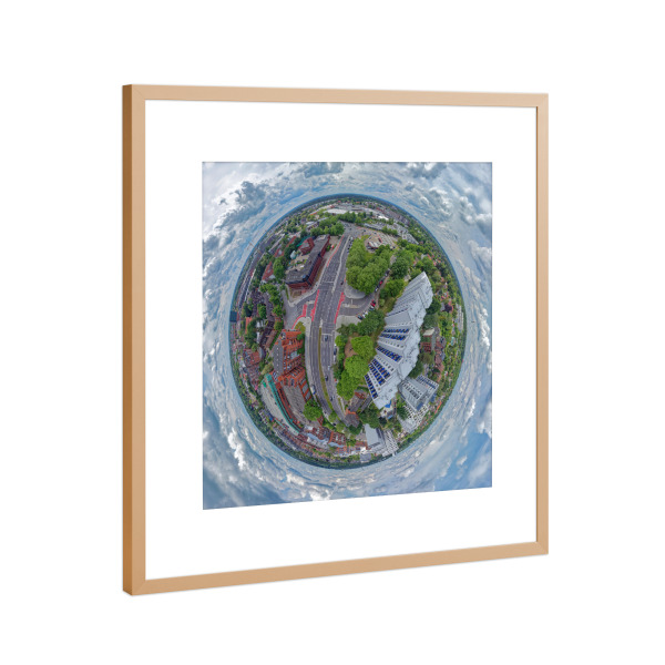 Poster mit Rahmen Kupfer "HH-Bergedorf Polizeiwache; high" artboxONE - Städte,Städte / Hamburg,Reise,Architektur,Reise / Länder