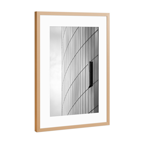 Poster mit Rahmen Kupfer "Moderne Architektur in Düsseldorf" artboxONE - Schwarzweiß,Architektur,Städte / Düsseldorf