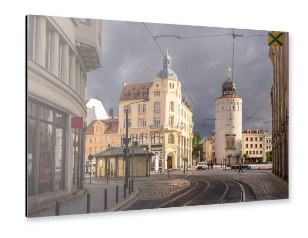 Alu-Dibond "Stadt, Straße, Häuser" 30x20 cm artboxONE