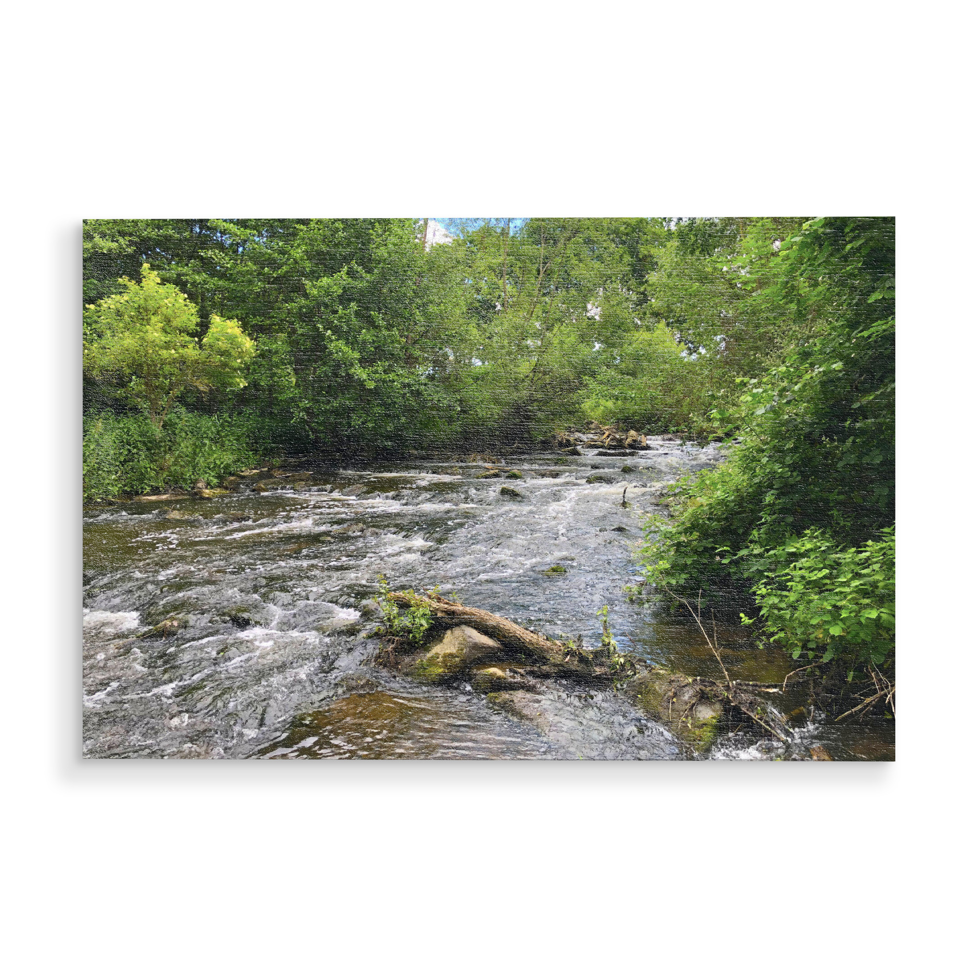 Holzbild "Bach inmitten des grünen Waldes" artboxONE - Natur,Reise,Reise / Länder