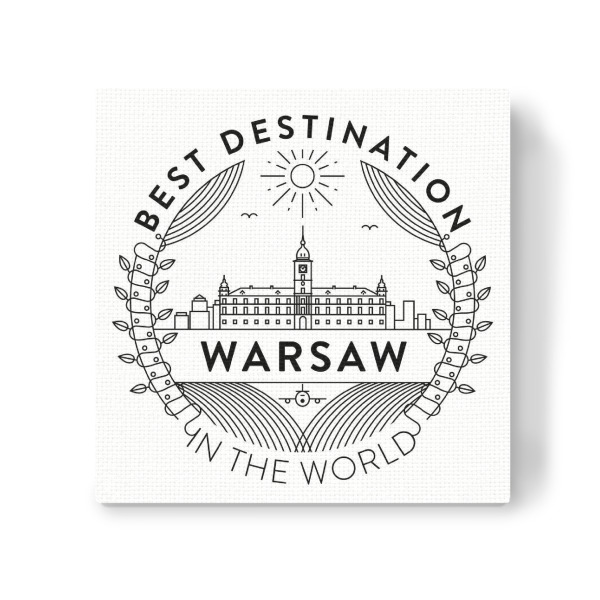 Leinwandbild "Warschauer Abzeichen" artboxONE - Städte - Stadt,Abzeichen,Wahrzeichen,Symbol,Vektor,Abbildung,Gebäude,Warschau,Polen