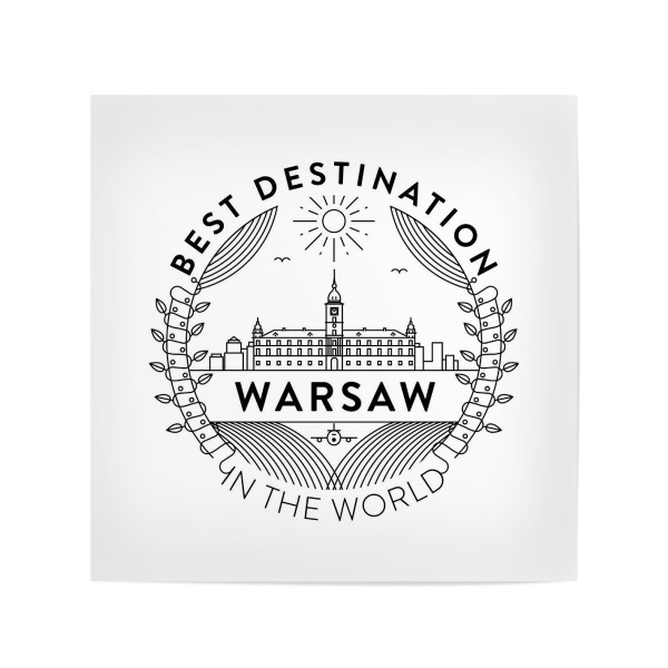 Poster 20x20 cm "Warschauer Abzeichen" artboxONE - Städte - Stadt,Abzeichen,Wahrzeichen,Symbol,Vektor,Abbildung,Gebäude,Warschau,Polen