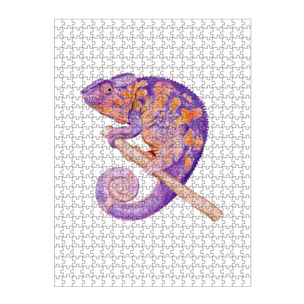 artboxONE Puzzle "Orange-lila Chamäleon" artboxONE - Tiere - Chamäleon,Tier,Animal,Tierportrait,Urwald,Tropisch,Tropical - Bild chamäleon