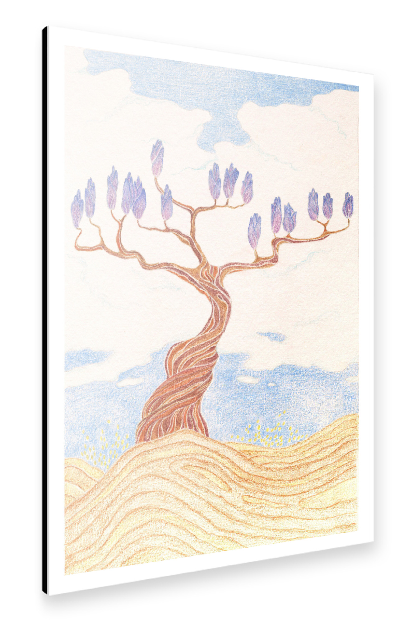 Alu-Dibond "Baum mit Blüten" 75x50 cm artboxONE