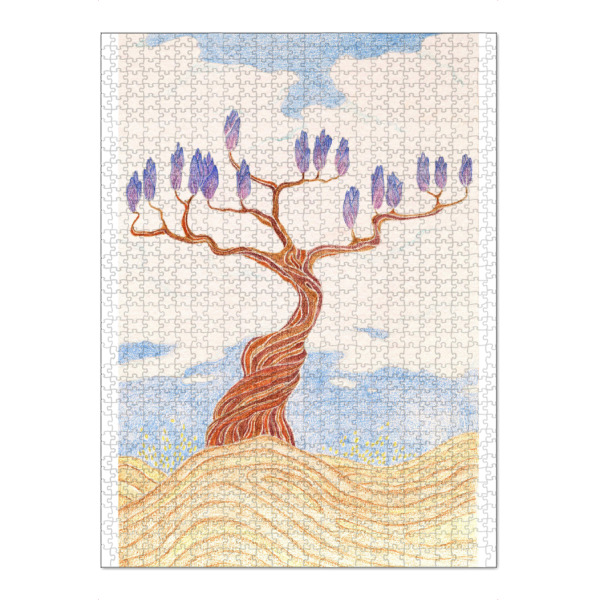 Puzzle Ravensburger "Baum mit Blüten" artboxONE - Natur - Baum,Landschaft,Natur,Blumen,Surreal landscape,Bunt - Bild baum