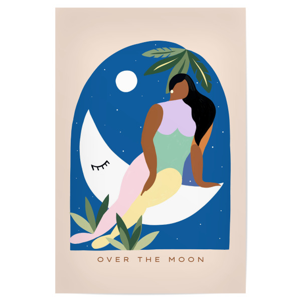 Poster 30x20 cm "Über dem Mond" artboxONE - Typografie,Abstrakt,Menschen