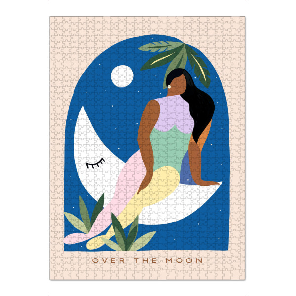 Puzzle Ravensburger "Über dem Mond" artboxONE - Typografie,Abstrakt,Menschen