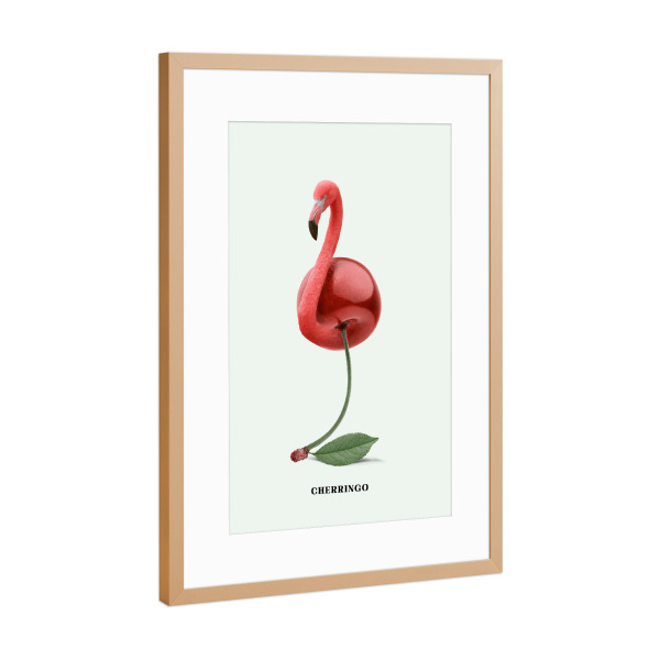 Poster mit Rahmen Kupfer "Cherringo" artboxONE - Tiere,Essen & Trinken,Lustig