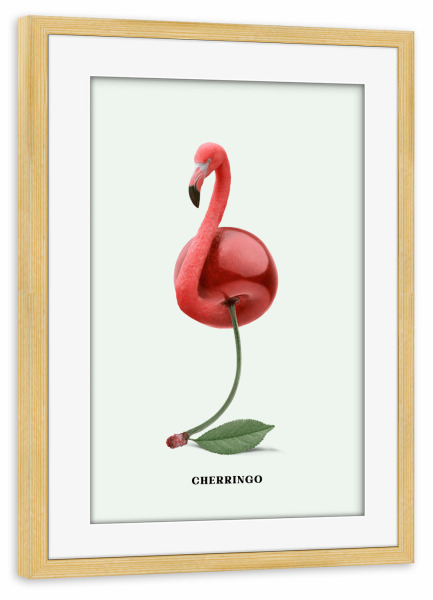Poster mit Rahmen kiefer "Cherringo" artboxONE - Tiere,Essen & Trinken,Lustig