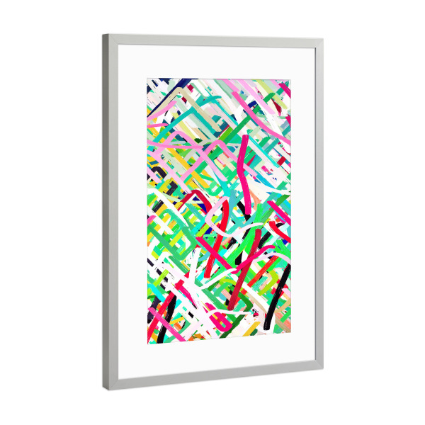 Poster mit Rahmen Silber "Ansturm der Emotionen" artboxONE - Abstrakt