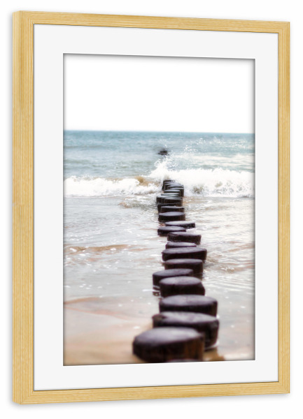 Poster mit Rahmen kiefer "Steps into the sea" artboxONE - Natur,Reise,Reise / Strand und Meer