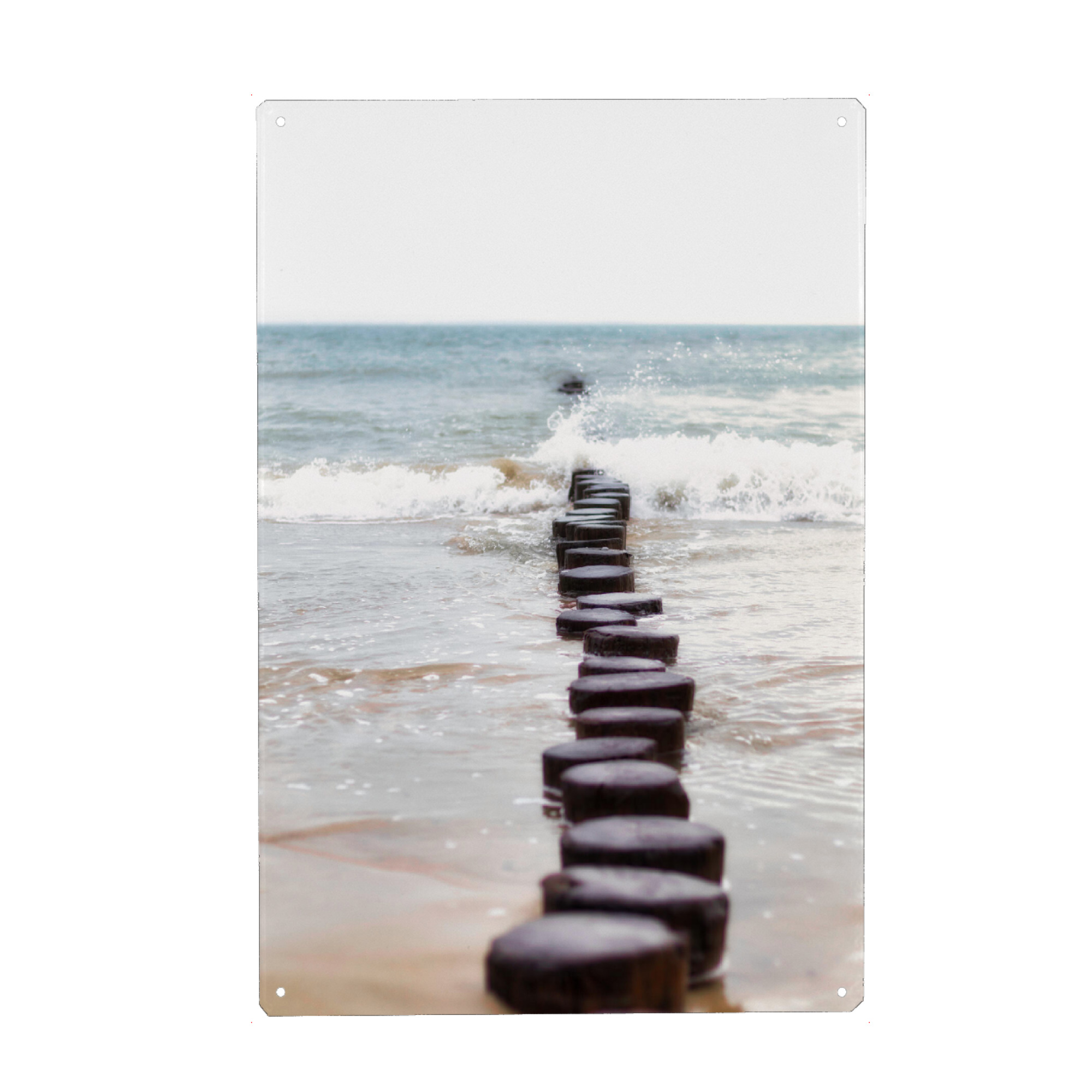 Metall Poster "Steps into the sea" artboxONE - Natur,Reise,Reise / Strand und Meer