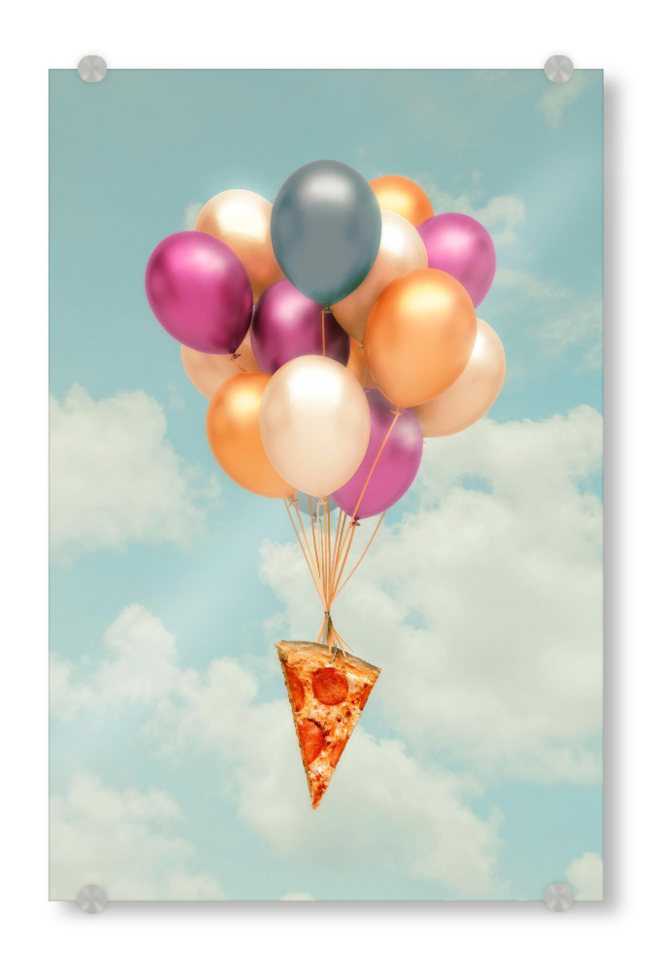 Acrylglasbild "Pizza-Luftballons" artboxONE - Essen & Trinken,Lustig
