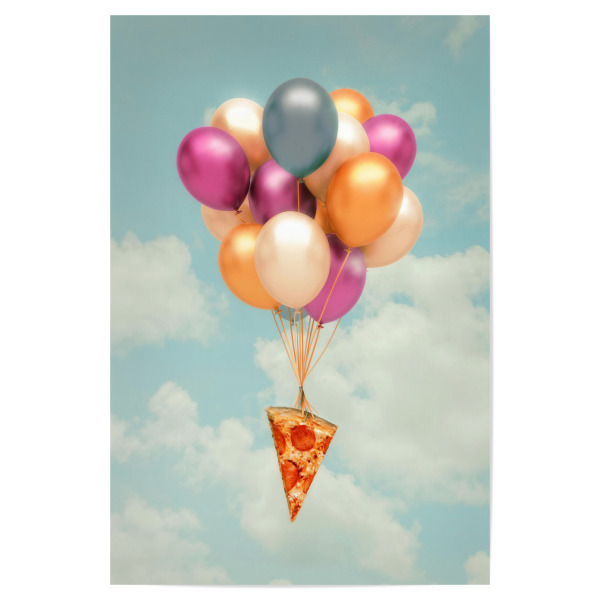 Poster "Pizza-Luftballons" artboxONE - Essen & Trinken,Lustig