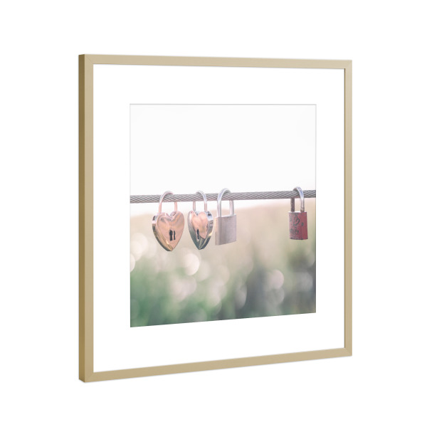 Poster mit Rahmen Gold "Love Locks" artboxONE - Natur,Floral,Liebe