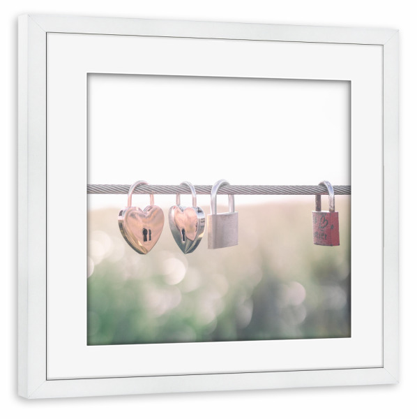 Poster mit Rahmen weiß "Love Locks" artboxONE - Natur,Floral,Liebe