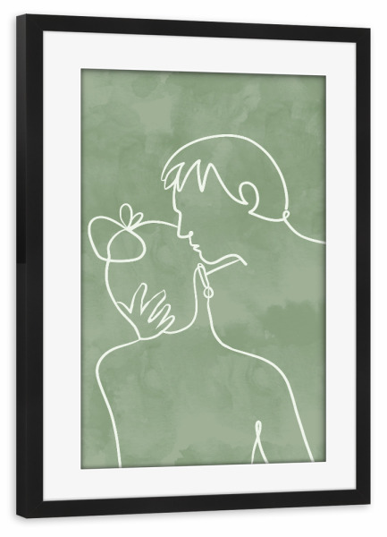 Poster mit Rahmen schwarz "Intimität" artboxONE - Menschen