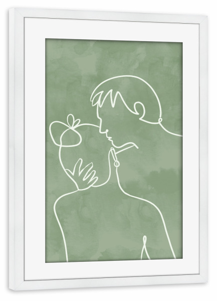 Poster mit Rahmen weiß "Intimität" artboxONE - Menschen