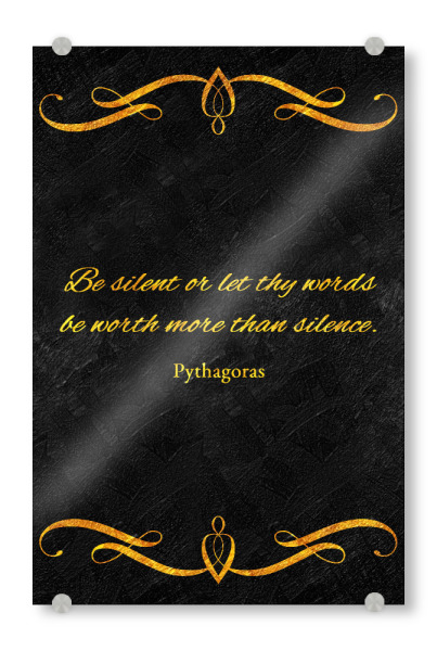 Acrylglasbild "Silence Pythagoras" artboxONE - Typografie