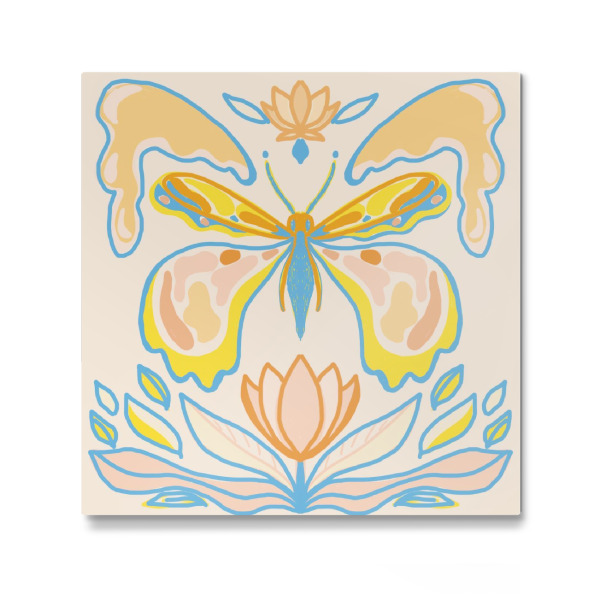 Galerie-Print "GLÜCKLICHE POSCA-MOTTE" 30x30 cm artboxONE