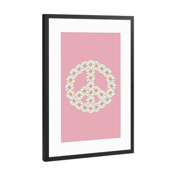 Poster mit Rahmen Schwarz (Metallic) "Friedensgänseblümchen" artboxONE - Natur,Floral,Abstrakt