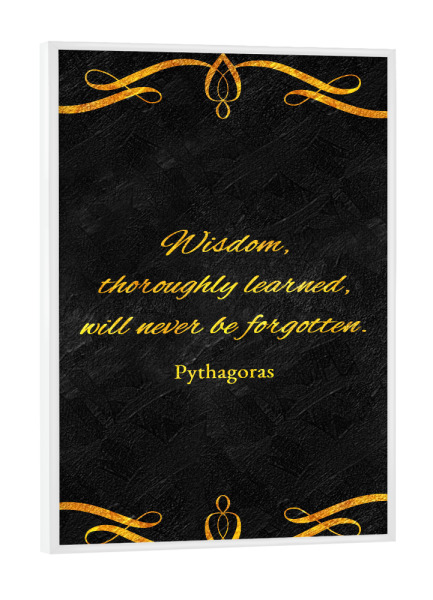 Poster mit weißem Rahmen "Weisheit gründlich erlernt" artboxONE - Typografie