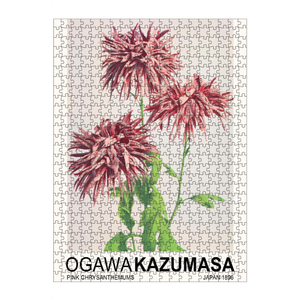 Puzzle Ravensburger "Chrysanthemums - Ogawa Kazumasa" artboxONE - Floral - Flower,Flowers,Floral,Japan,Japanese,Asian,Japandi,Scandi,Ogawa kazumasa