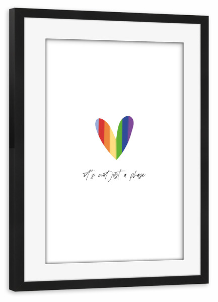 Poster mit Rahmen schwarz "It's not just a phase" artboxONE - Typografie,Menschen