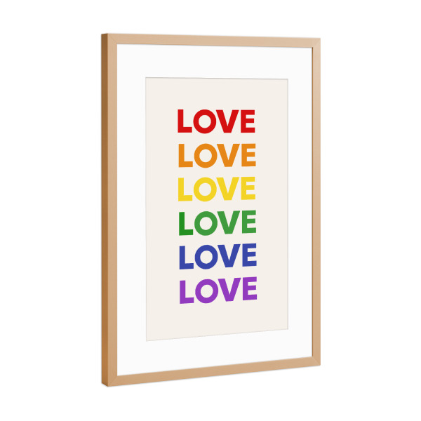 Poster mit Rahmen Kupfer "Love - Pride" artboxONE - Typografie,Abstrakt,Liebe