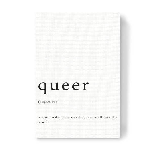 Leinwandbild "Queer Definition SW" artboxONE - Typografie,Menschen - Queer,Schwarzweiß,Definition,Typo,Typografie,Minimalistisch,Pride