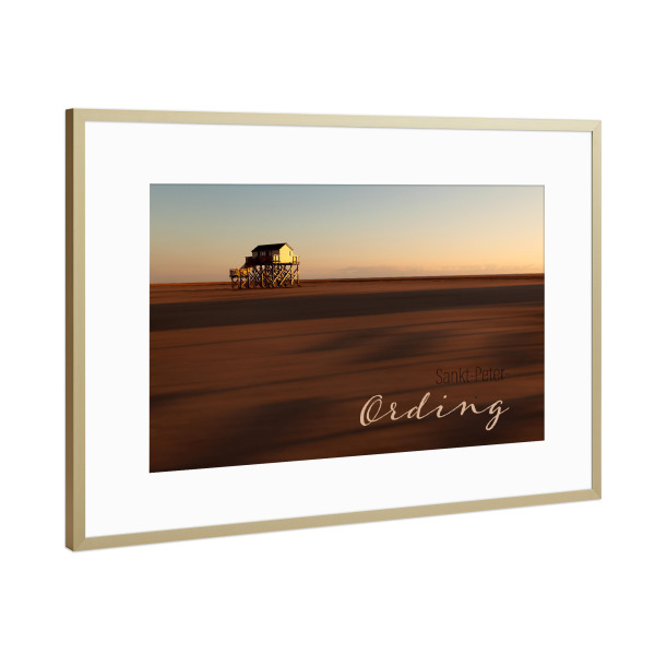 Poster mit Rahmen Gold "Sankt-Peter-Ording Böhler Strand" artboxONE - Reise,Architektur,Reise / Strand und Meer