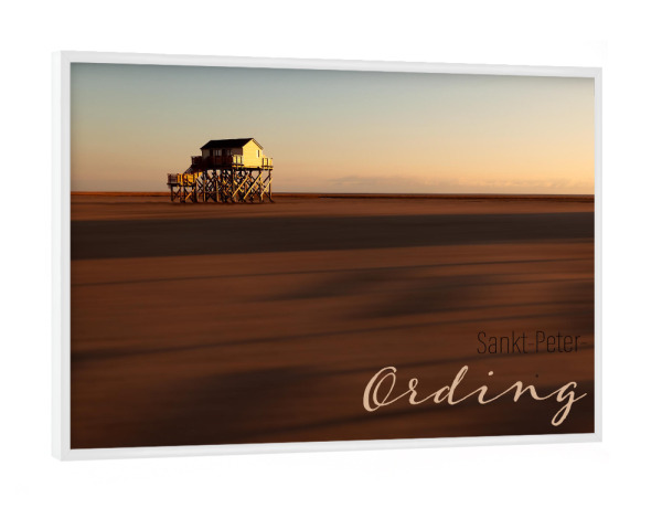 Poster mit weißem Rahmen "Sankt-Peter-Ording Böhler Strand" artboxONE - Reise,Architektur,Reise / Strand und Meer