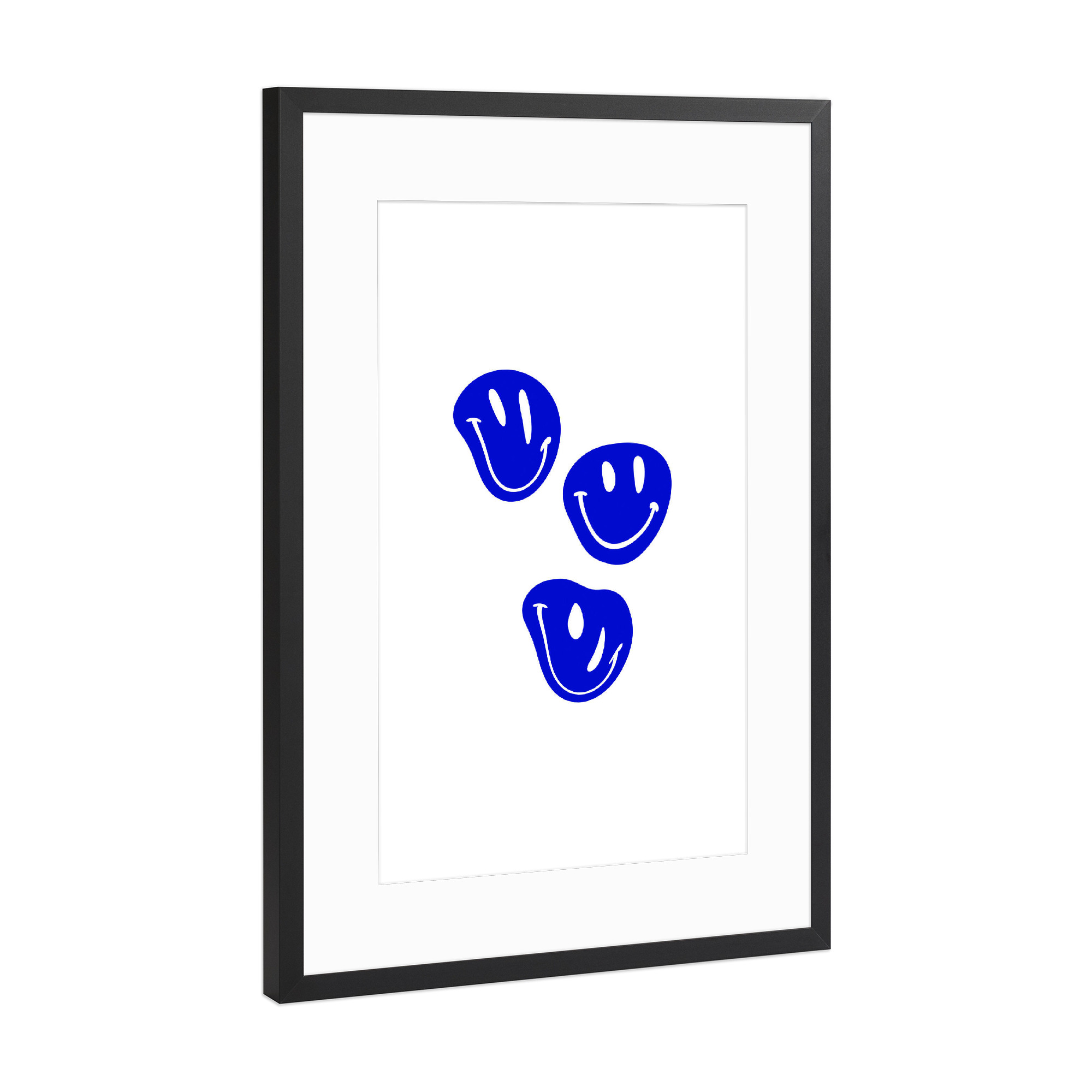 Poster mit Rahmen Schwarz (Metallic) "Lustige Smileys" artboxONE - Für Kinder,Abstrakt,Lustig