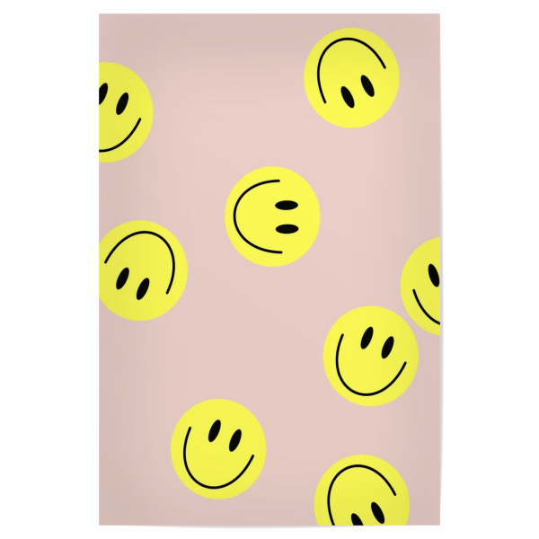 Poster "Flying smiley Rose" artboxONE - Für Kinder,Abstrakt,Lustig - Smiley,Flying smiley,Rosa,Rose,Smile,Emoji